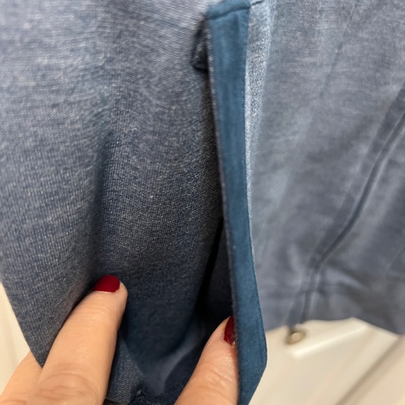 Irvine Park Zipper Light Jacket Steel Gray/Blue Faux Suede Shoulder & Neck Lined - Picture 5 of 11